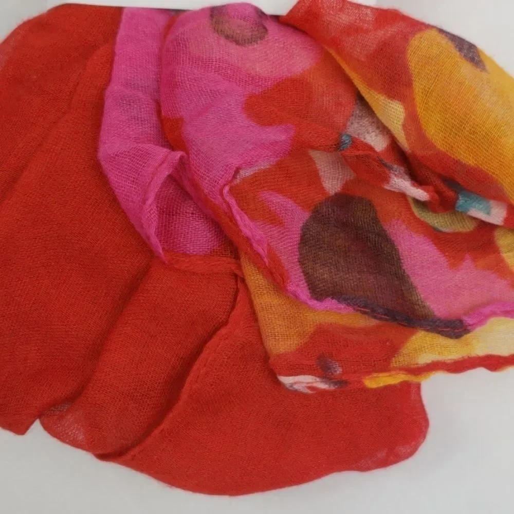 NWT SAX Red Abstract Multi-Color Beach Cover Up Sarong Wrap